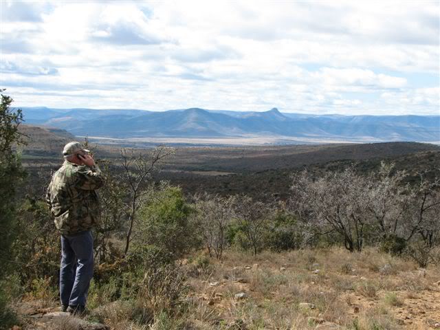 Owen on the phone in the Cape Owen